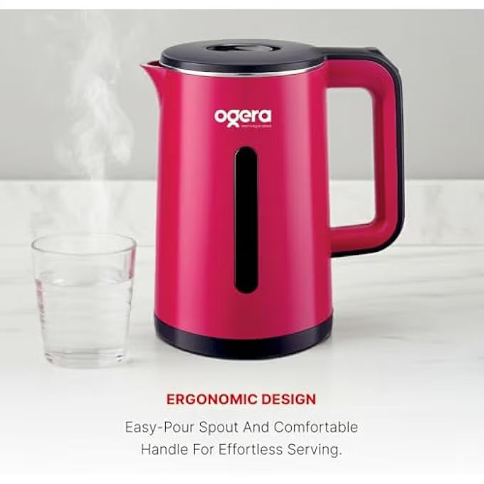 OGERA OG1507EK COOL TOUCH ELECTRIC KETTLE 1.8L Capacity 1500W Fast Boil Double-Layer Cool Touch Body