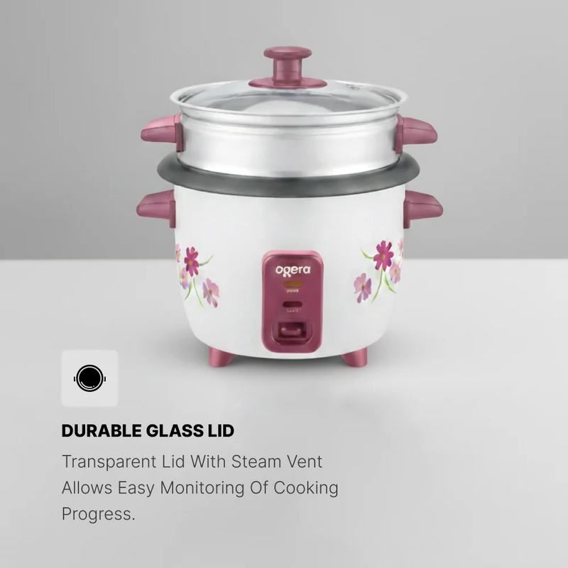 Ogera Rice Cooker 1L Capacity Non-Stick Inner Pot Auto Cook and Keep Warm Function OG9502RC