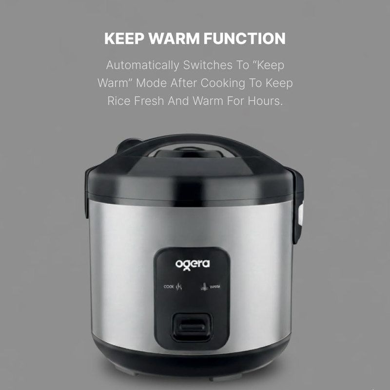 Ogera Electric Rice Cooker 1.8L Stainless Steel Non-Stick Pot 700W OG9503RC