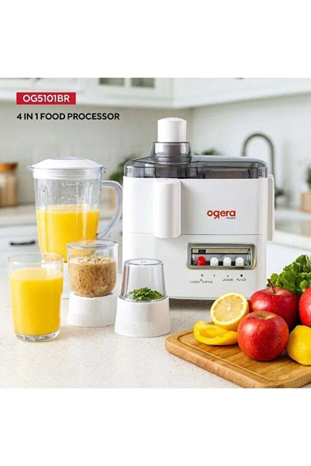 Ogera OG5101BR 4-in-1 Food Processor 650W  Appliance with Blender Grinder Chopper