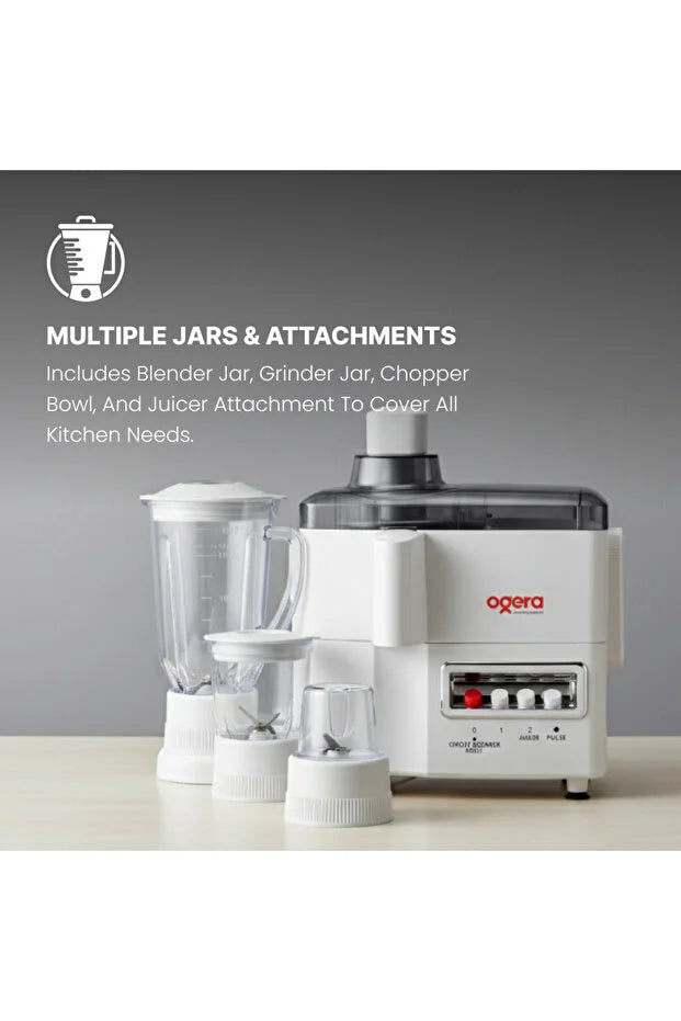 Ogera OG5101BR 4-in-1 Food Processor 650W  Appliance with Blender Grinder Chopper