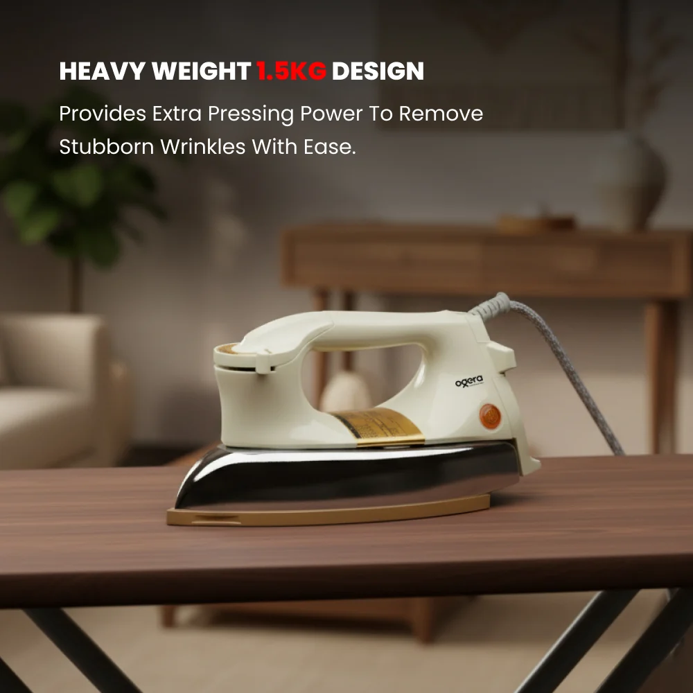 OGERA OG110DI HEAVY WEIGHT DRY IRON 2.25kg Non-Stick Soleplate