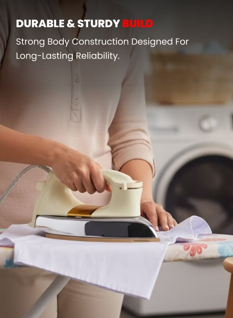 Ogera Heavy-Weight Dry Iron 1.5Kg 1200W Powerful Heating Non-Stick Soleplate OG111DI