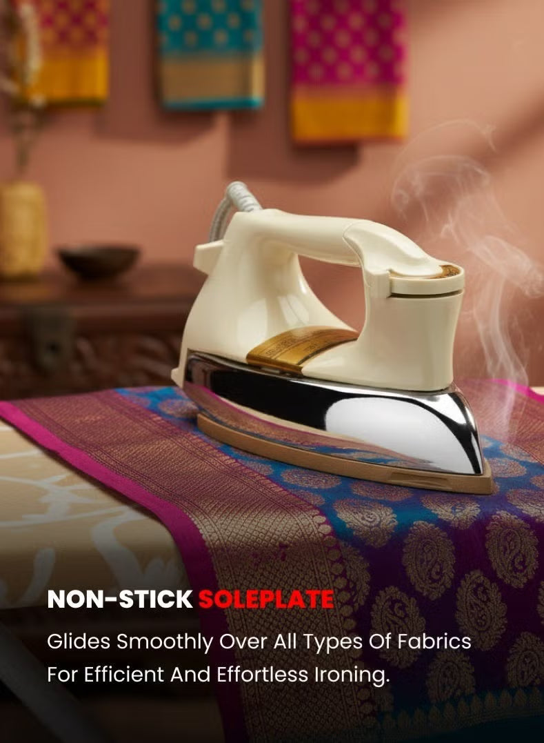 Ogera Heavy-Weight Dry Iron 1.5Kg 1200W Powerful Heating Non-Stick Soleplate OG111DI
