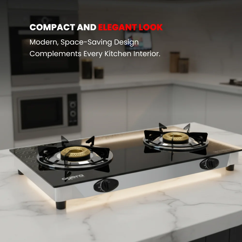 Ogera 2-Burner Gas Stove OG3014GC5 Prong Cast Iron Pan Support