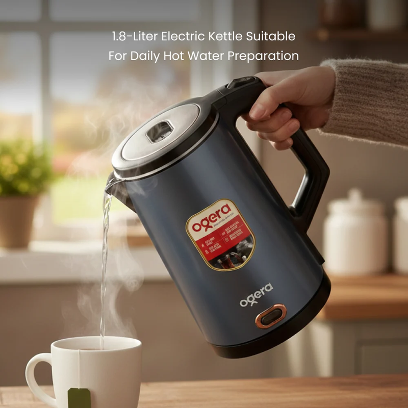 Ogera 1.8L Electric Kettle 1500W Fast Boil Stainless Steel Auto ShutOff & BoilDry OG1511EK