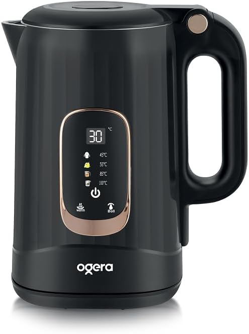 Ogera 1.8L Electric Kettle with Digital Temperature Display Auto ShutOff & BoilDry OG1512EK