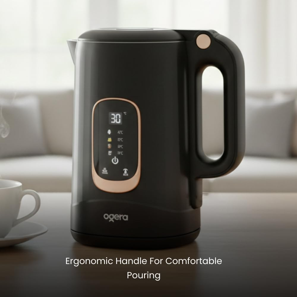 Ogera 1.8L Electric Kettle with Digital Temperature Display Auto ShutOff & BoilDry OG1512EK