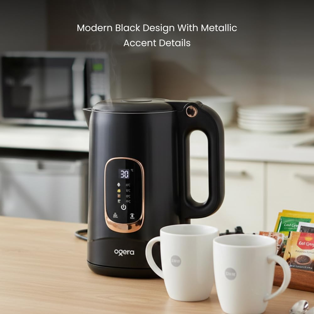 Ogera 1.8L Electric Kettle with Digital Temperature Display Auto ShutOff & BoilDry OG1512EK