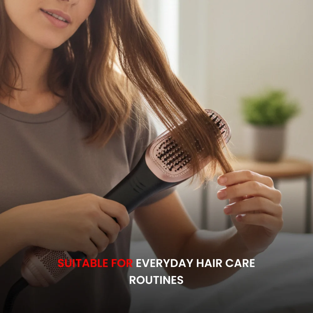 Ogera Hot Air Hair Straightening Brush Fast & Smooth Styling Ergonomic Design Suitable for All Hair OG2420HB Black