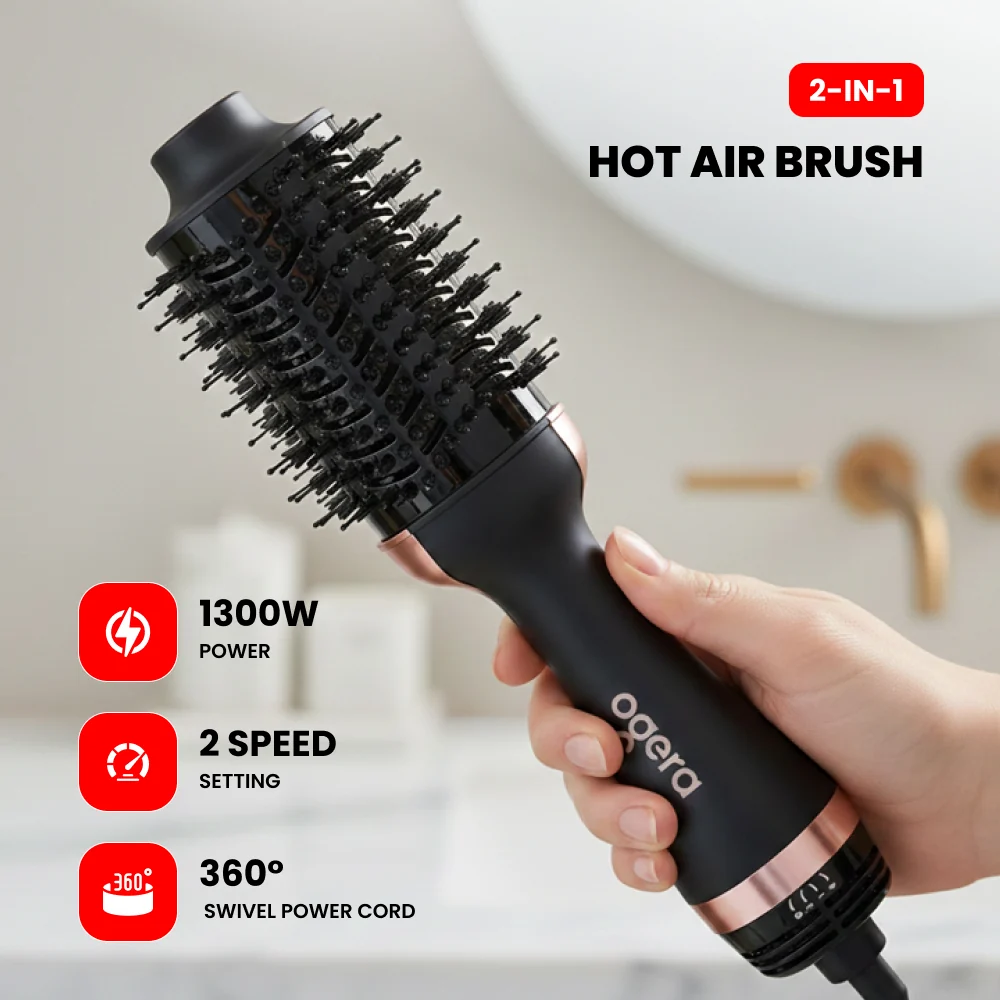 Ogera Hot Air Hair Styling Brush with Round Barrel Volumizing & Smooth Hair Styling Fast OG2421HB