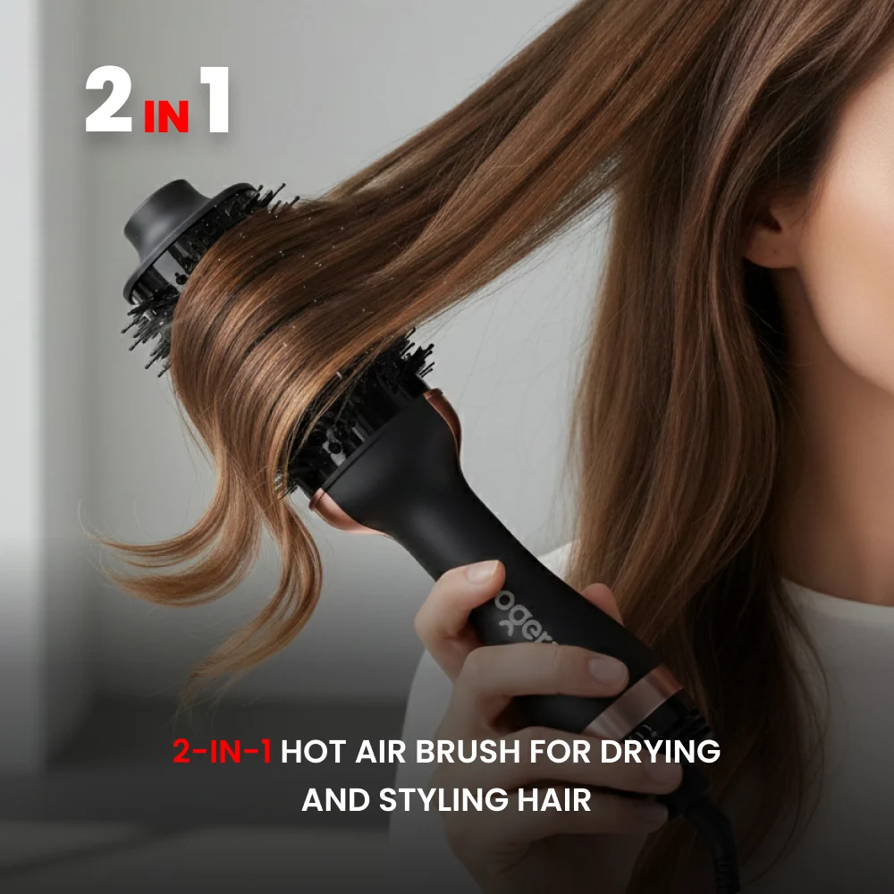 Ogera Hot Air Hair Styling Brush with Round Barrel Volumizing & Smooth Hair Styling Fast OG2421HB