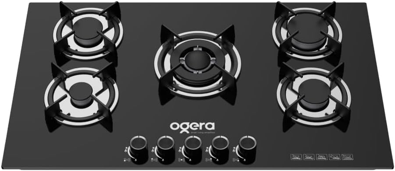 Ogera 5-in-1 Built-In Gas Hob OG3021GC | 5 Burner Auto Ignition Gas Stove