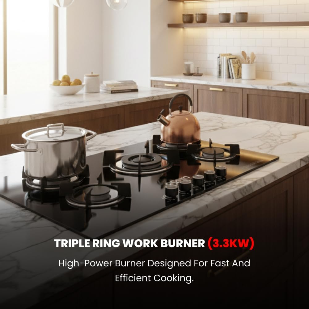 Ogera 5-in-1 Built-In Gas Hob OG3021GC | 5 Burner Auto Ignition Gas Stove