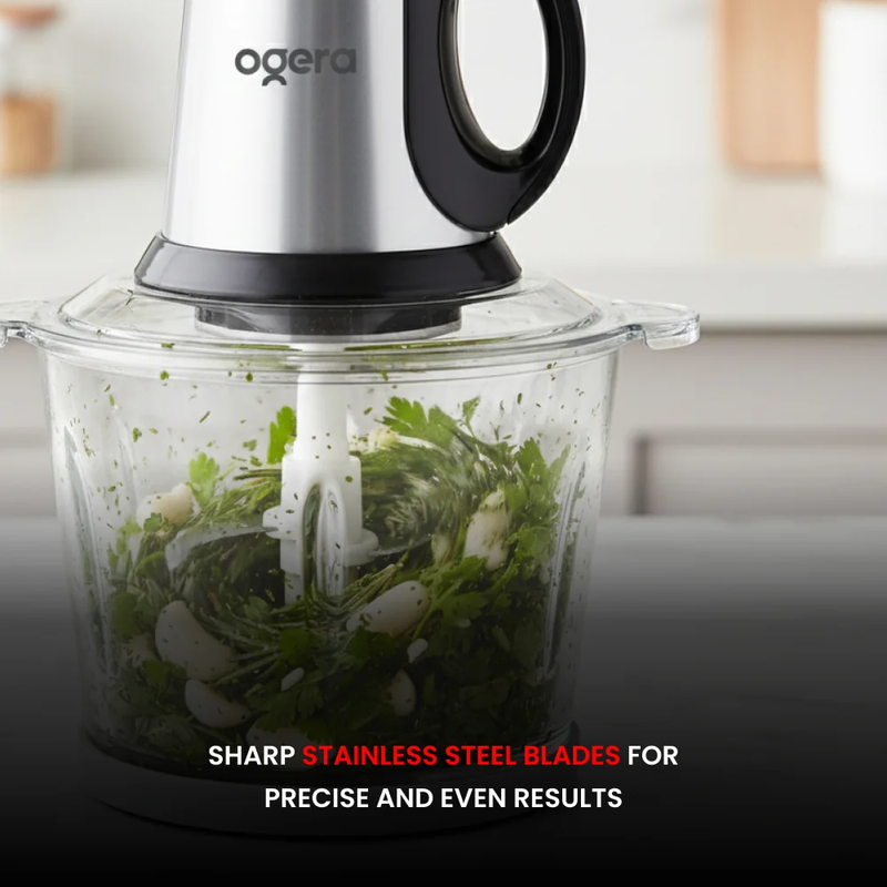 Ogera OG4001FC Electric Food Chopper 2 in 1 with Glass Bowl 3L 650W