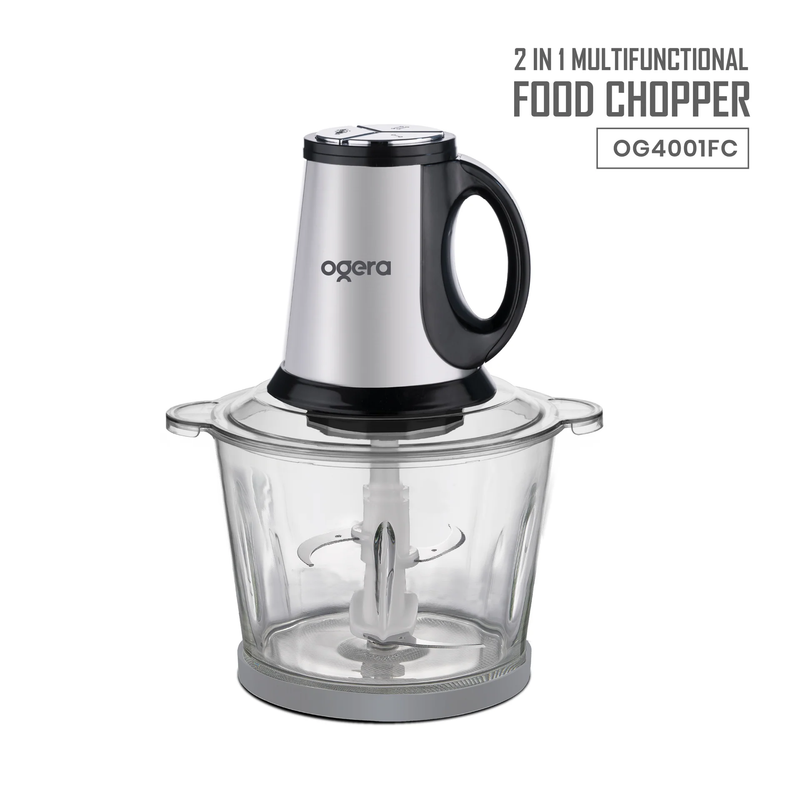 Ogera OG4001FC Electric Food Chopper 2 in 1 with Glass Bowl 3L 650W