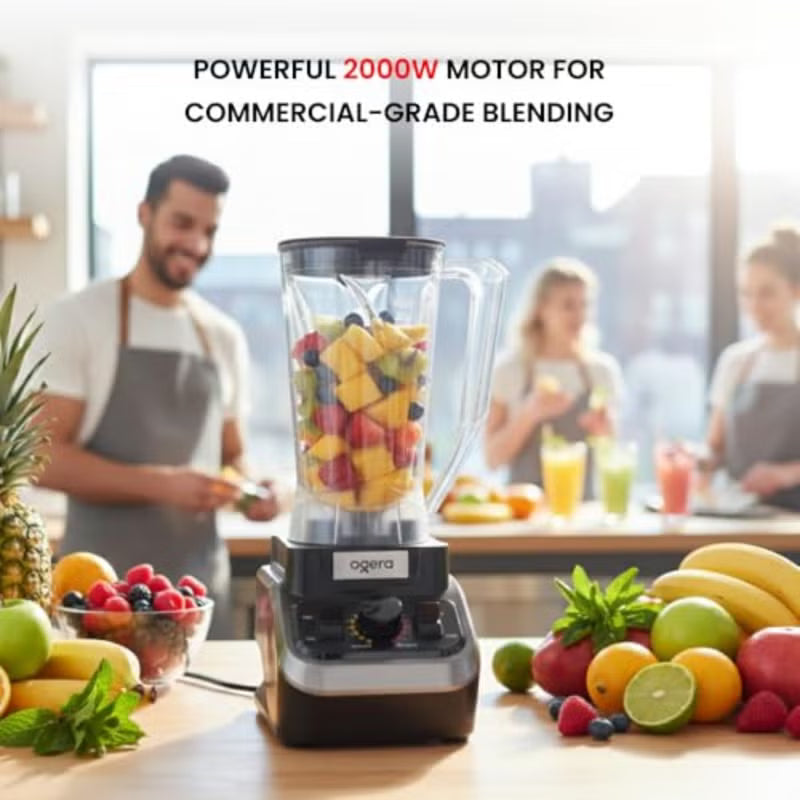 Ogera OG500CBR Commercial Blender 2000W with 2L Unbreakable Jar Stepless Speed Regulation