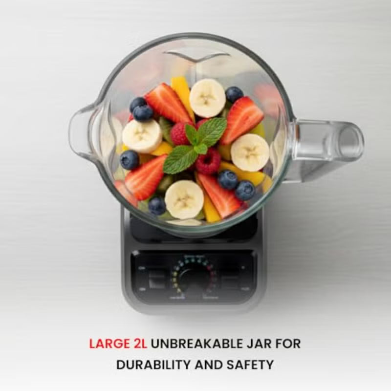 Ogera OG500CBR Commercial Blender 2000W with 2L Unbreakable Jar Stepless Speed Regulation