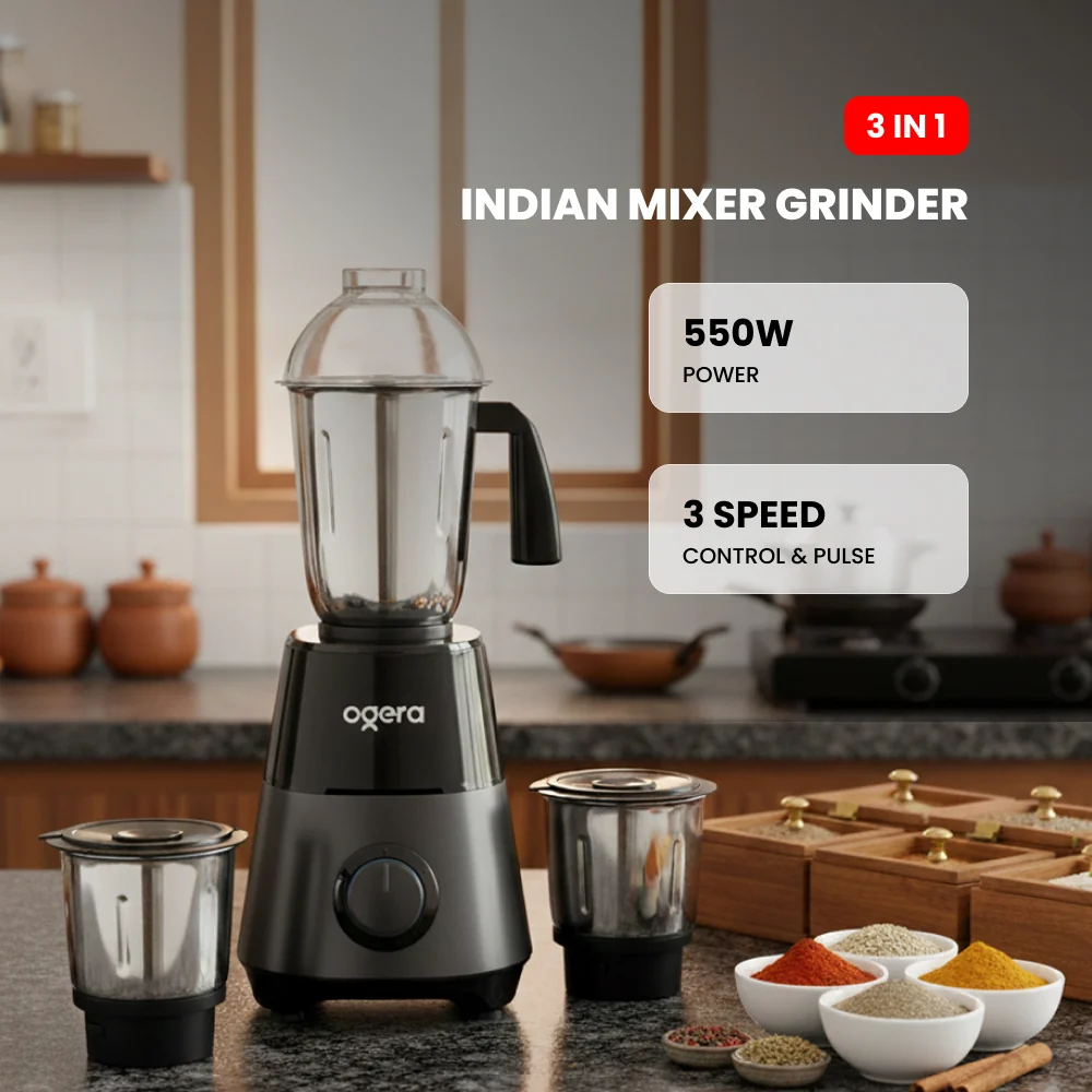 Ogera 3 IN 1 INDIAN MIXER GRINDER 550W-OG5008GM