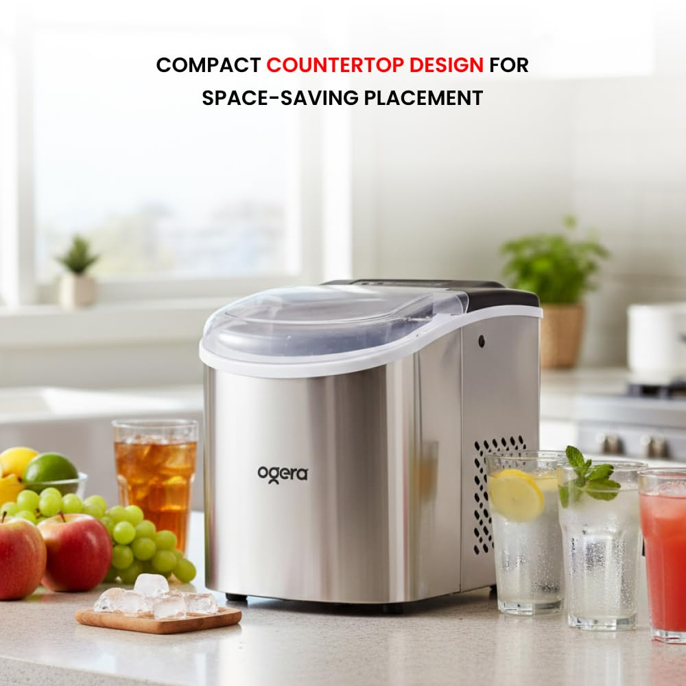 Ogera Ice Maker Og140im – 12kg Portable Ice Machine For Home Office & Café Og140im