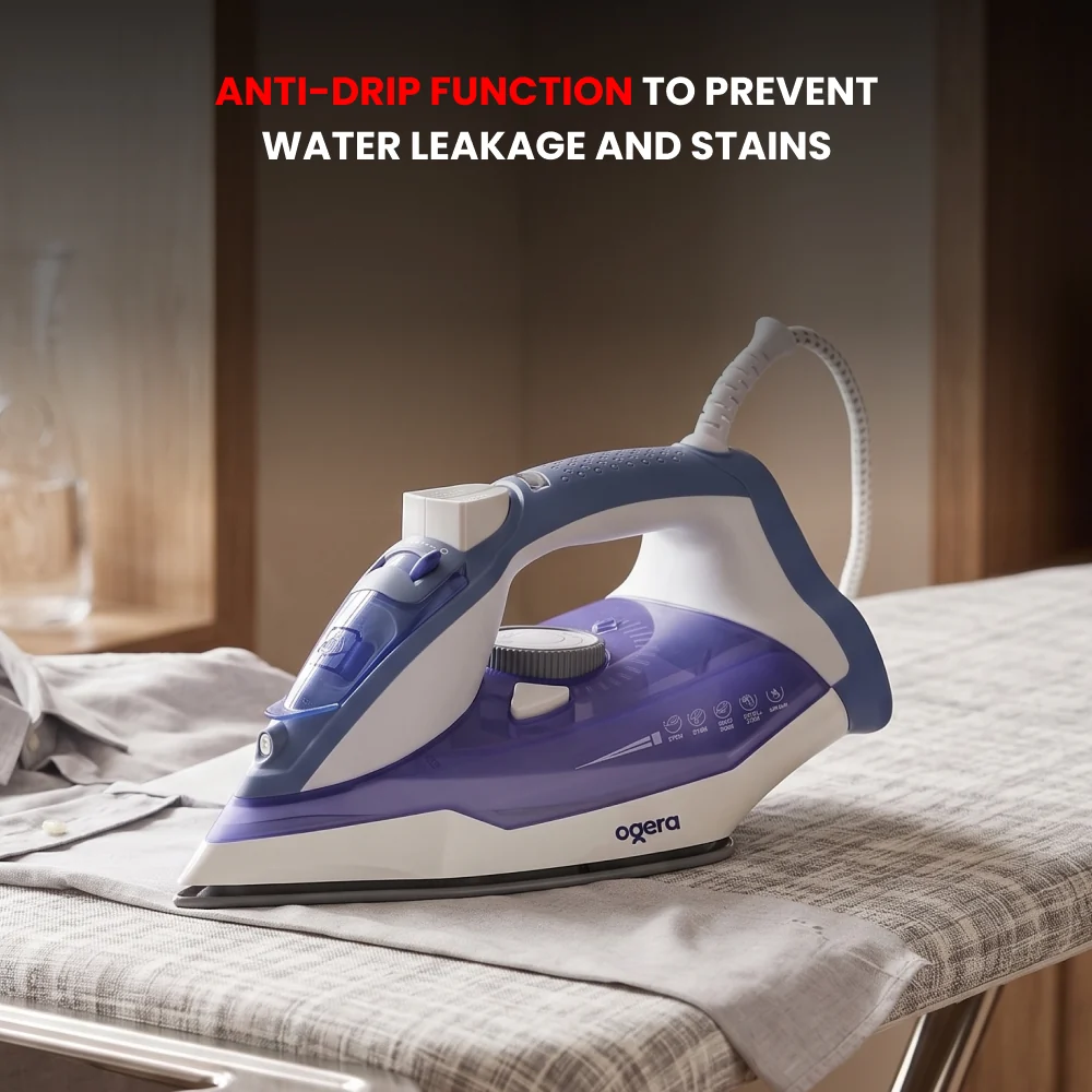 Ogera Steam Iron 2200W Ceramic Soleplate Anti-Drip Function OG53SI