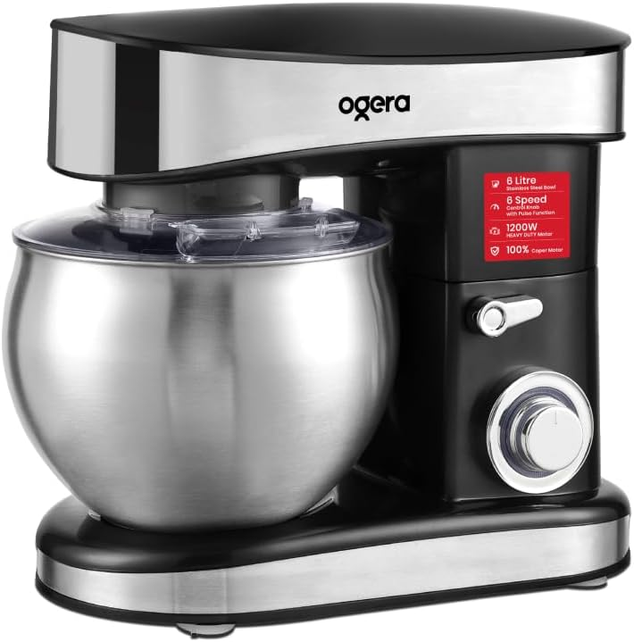 Ogera 1200W Stand Mixer 6L Stainless Steel Mixing Bowl 6-Speed OG1201SM