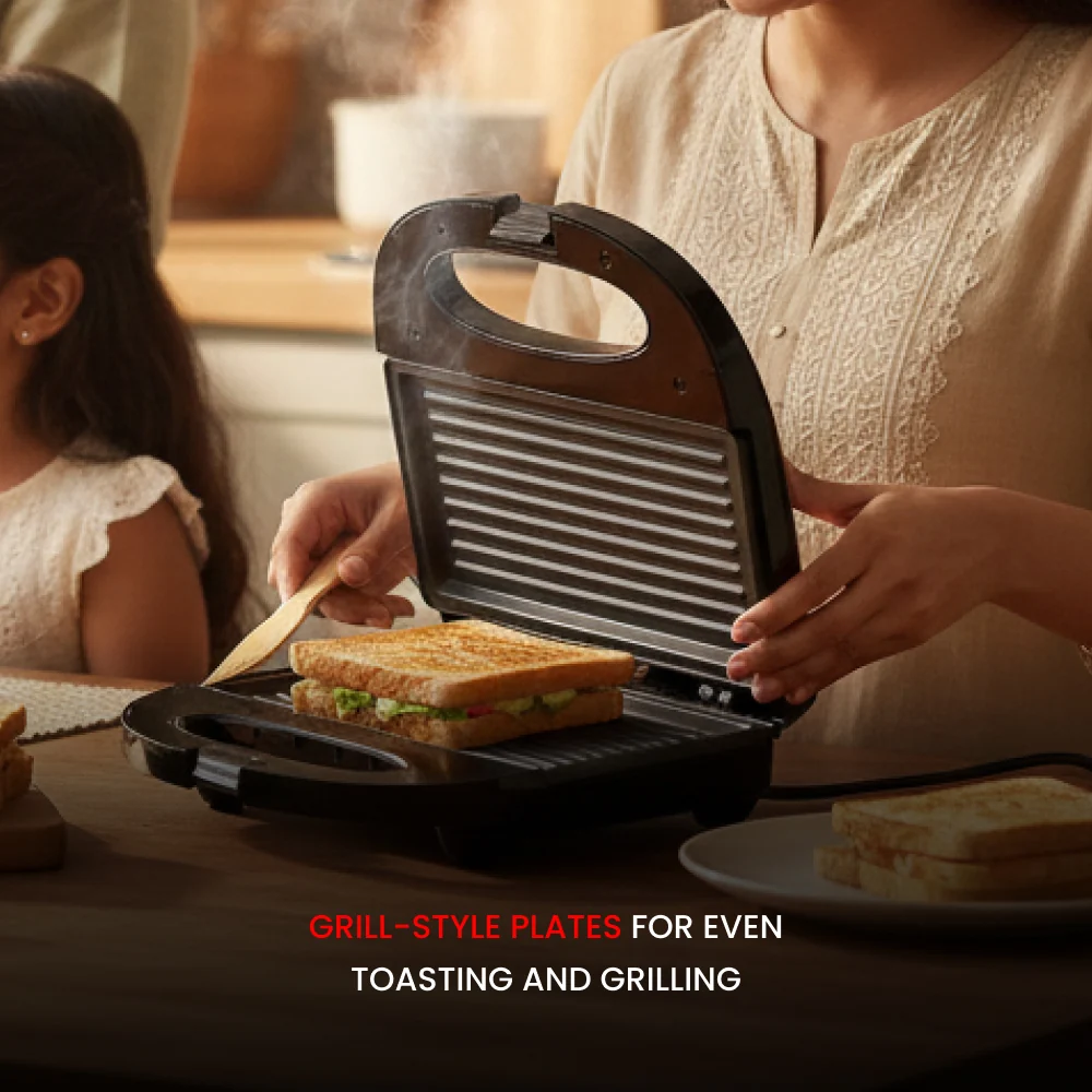 Ogera Grill Toaster 1400W Non-Stick Grill Plates 4-Slice Capacity OG1301GT