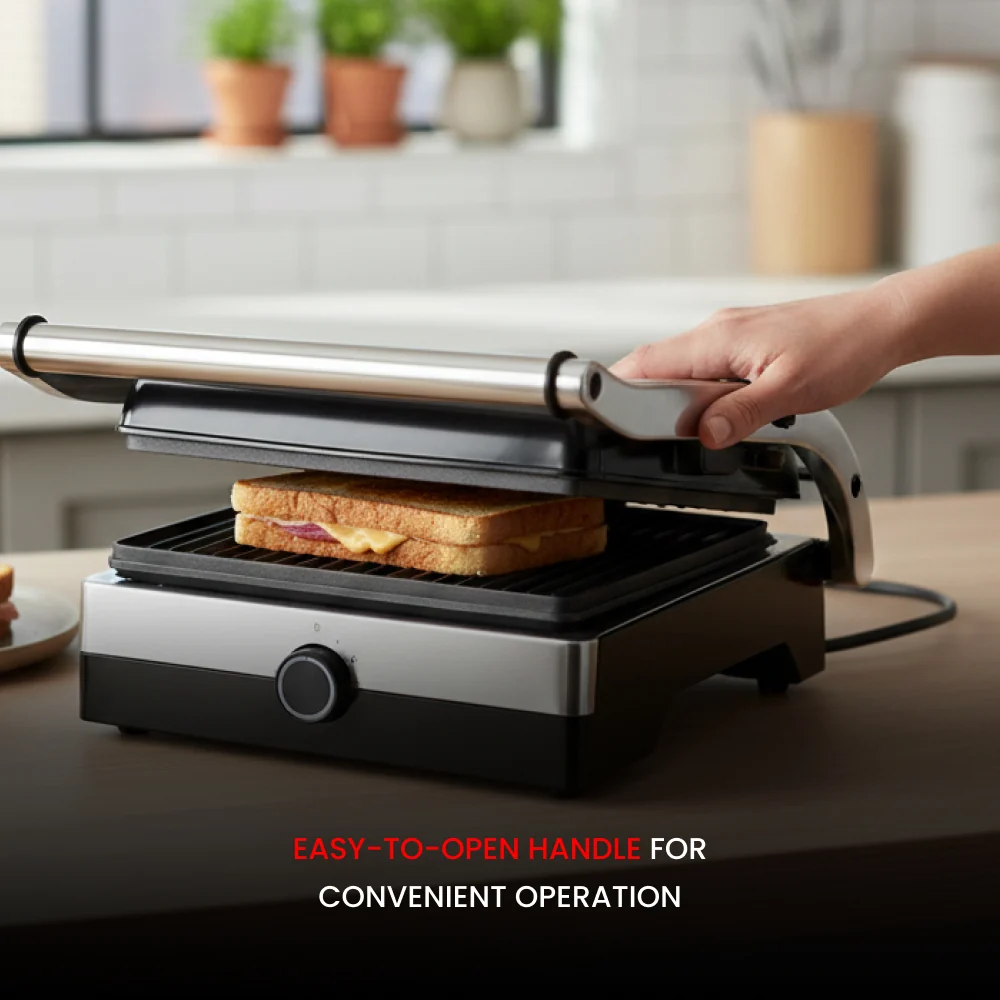 Ogera Commercial Grill Toaster 2000W Clamshell Press with Non-Stick Grill Plates OG1300GT