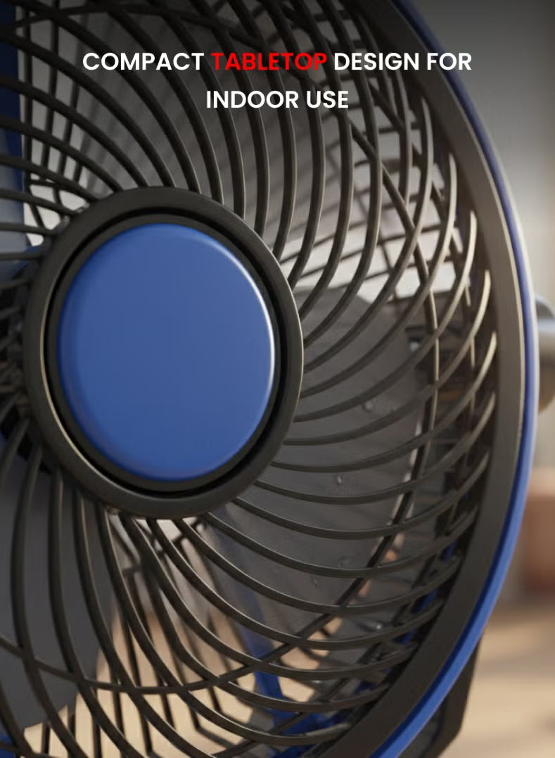 Ogera Rechargeable Table Fan 12 Inch 9 Speed 1650 RPM 100% Copper Motor LED Night Light 5V Power OG1900RFN
