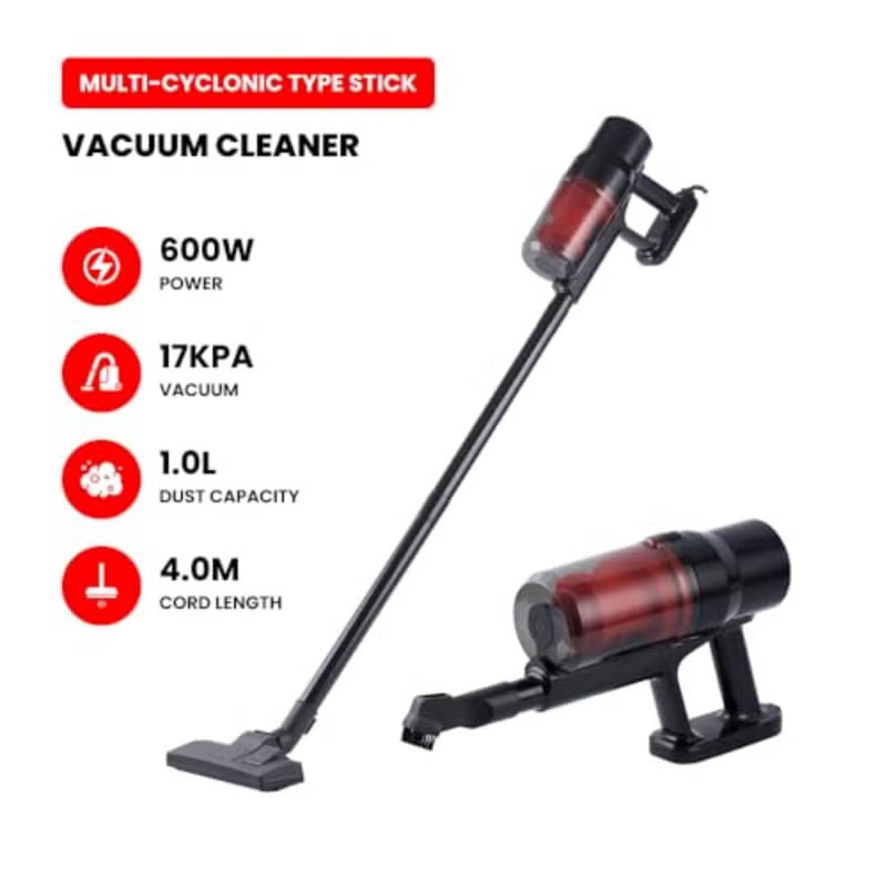 Ogera OG700SV Multi-Cyclonic Stick Vacuum Cleaner 2-in-1 Corded Handheld 600W Suction 1.0L Capacity