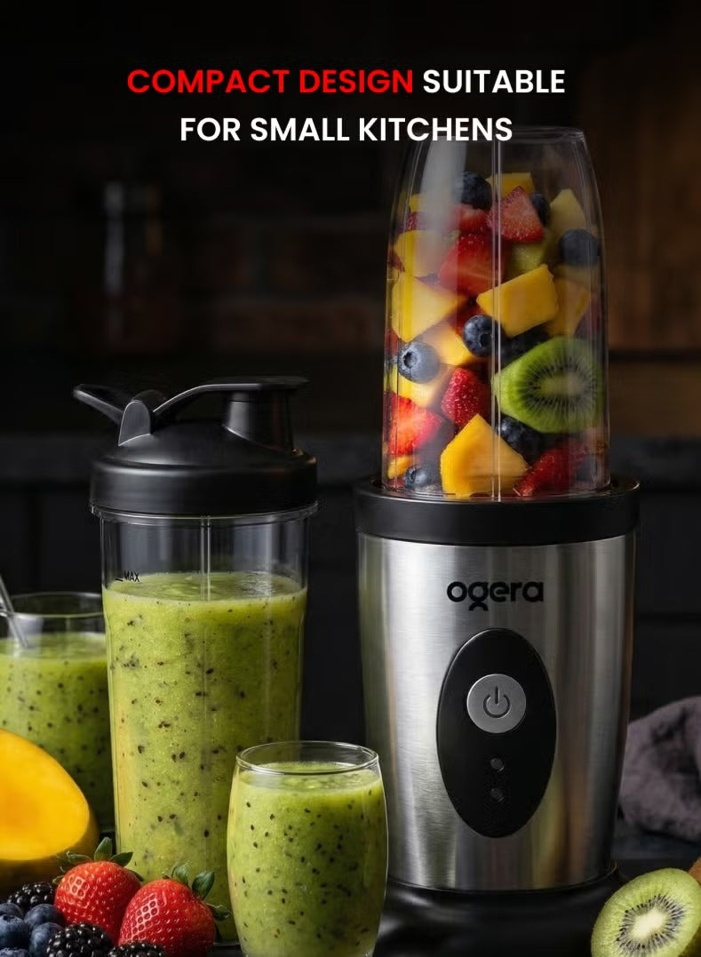 Ogera 2‑in‑1 Smoothie Maker 500W Portable Blender with Bottle Personal Juicer for Smoothies & Shakes OG150SB