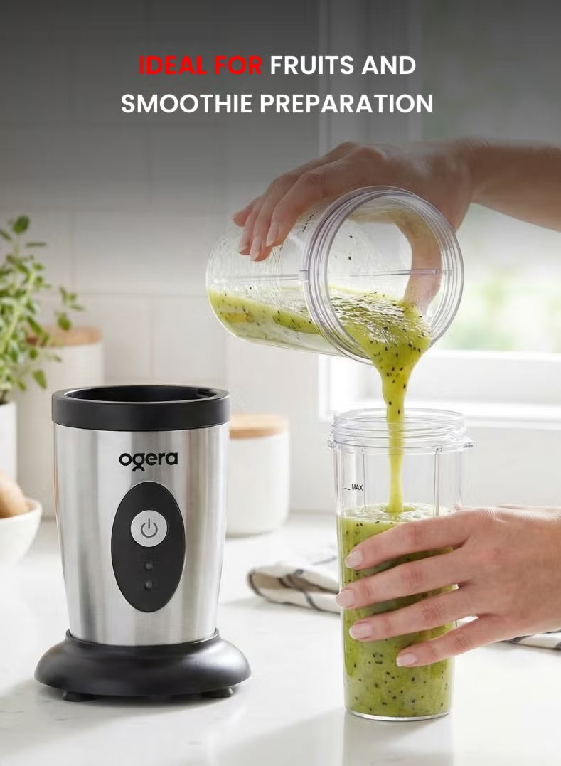 Ogera 2‑in‑1 Smoothie Maker 500W Portable Blender with Bottle Personal Juicer for Smoothies & Shakes OG150SB