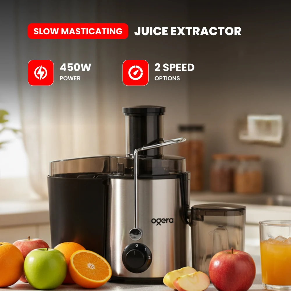 Ogera Juicer Machine 450W Power Juice Extractor for Fruits & Vegetables Dual Speed Juicer OG1650JE