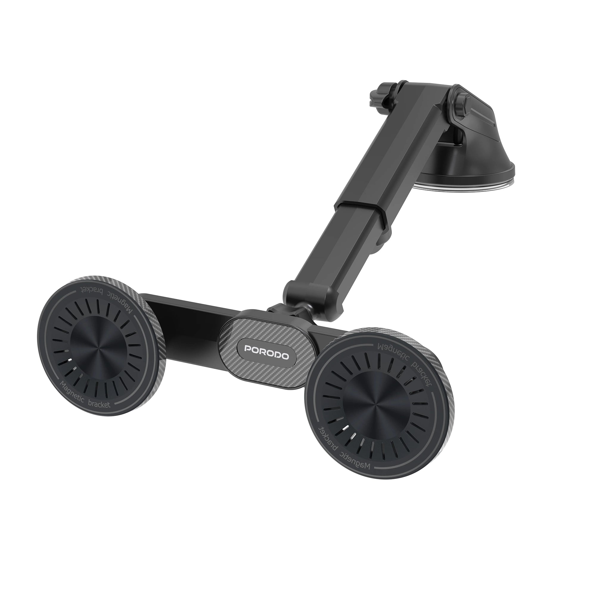 Dual MagSafe Car Phone Mount Adjustable Dashboard Holder DAX-L– Black - Porodo