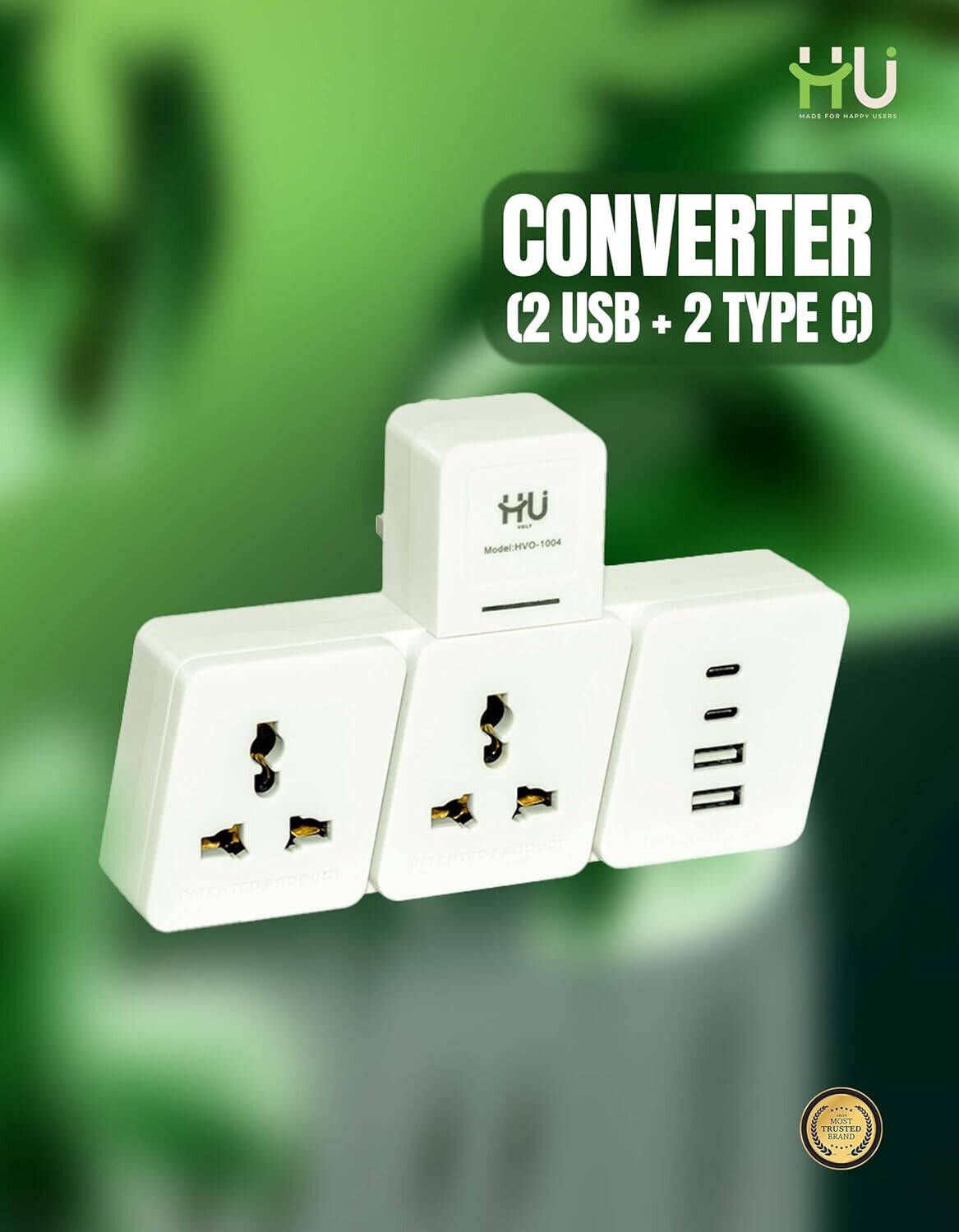 HU CONVERTER   2 USB+ 2 TYPE C HVO-1004