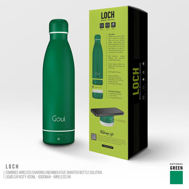 GOUI Loch Bottle Wireless Power Bank 6000mAh – Portable Bottle Design Multiple colors