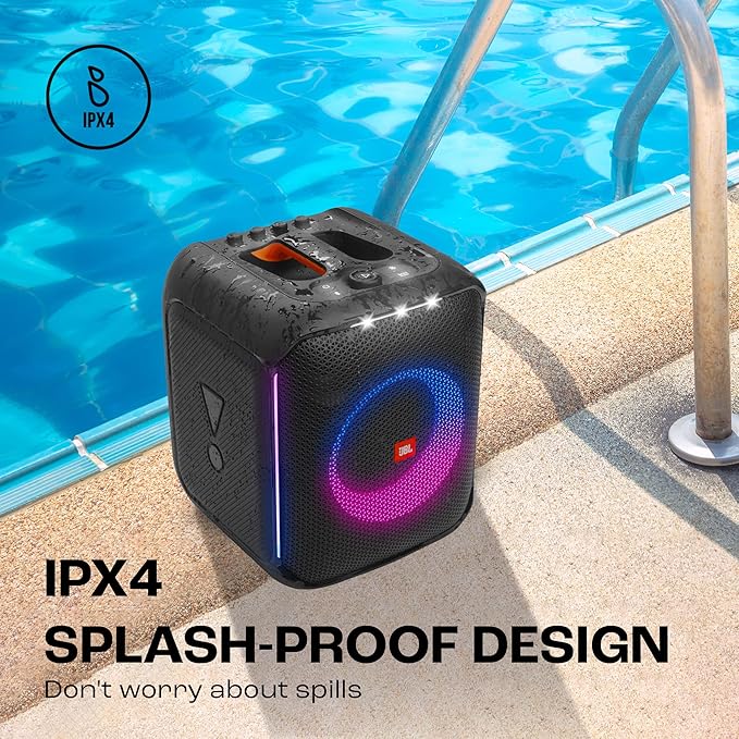 سماعة JBL PartyBox Encore Essential المحمولة للحفلات بتقنية Bluetooth وقدرة 100W – أسود