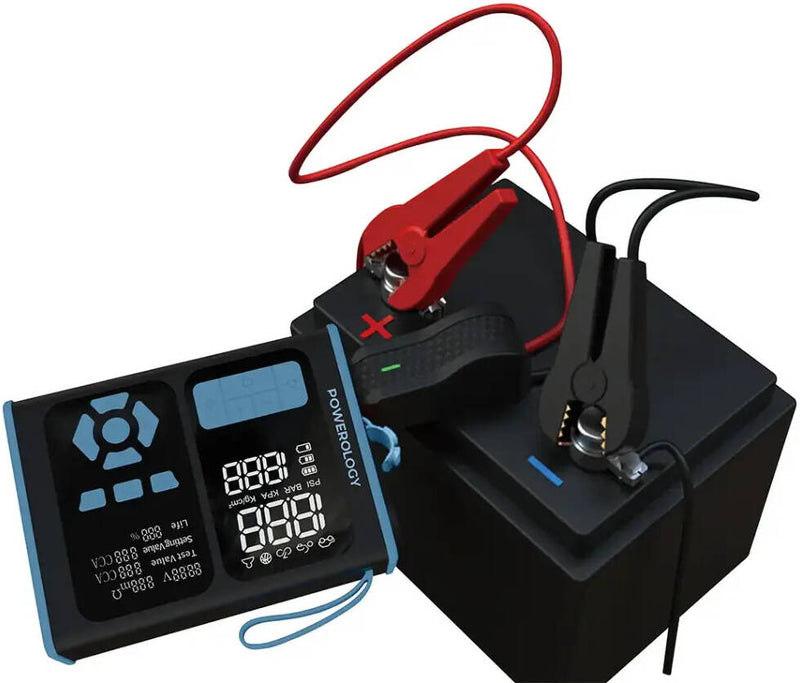 Powerology جهاز تشغيل السيارة المحمول، مضخة هواء وأداة تشخيص السيارات OBD II - أسود/أزرق-3