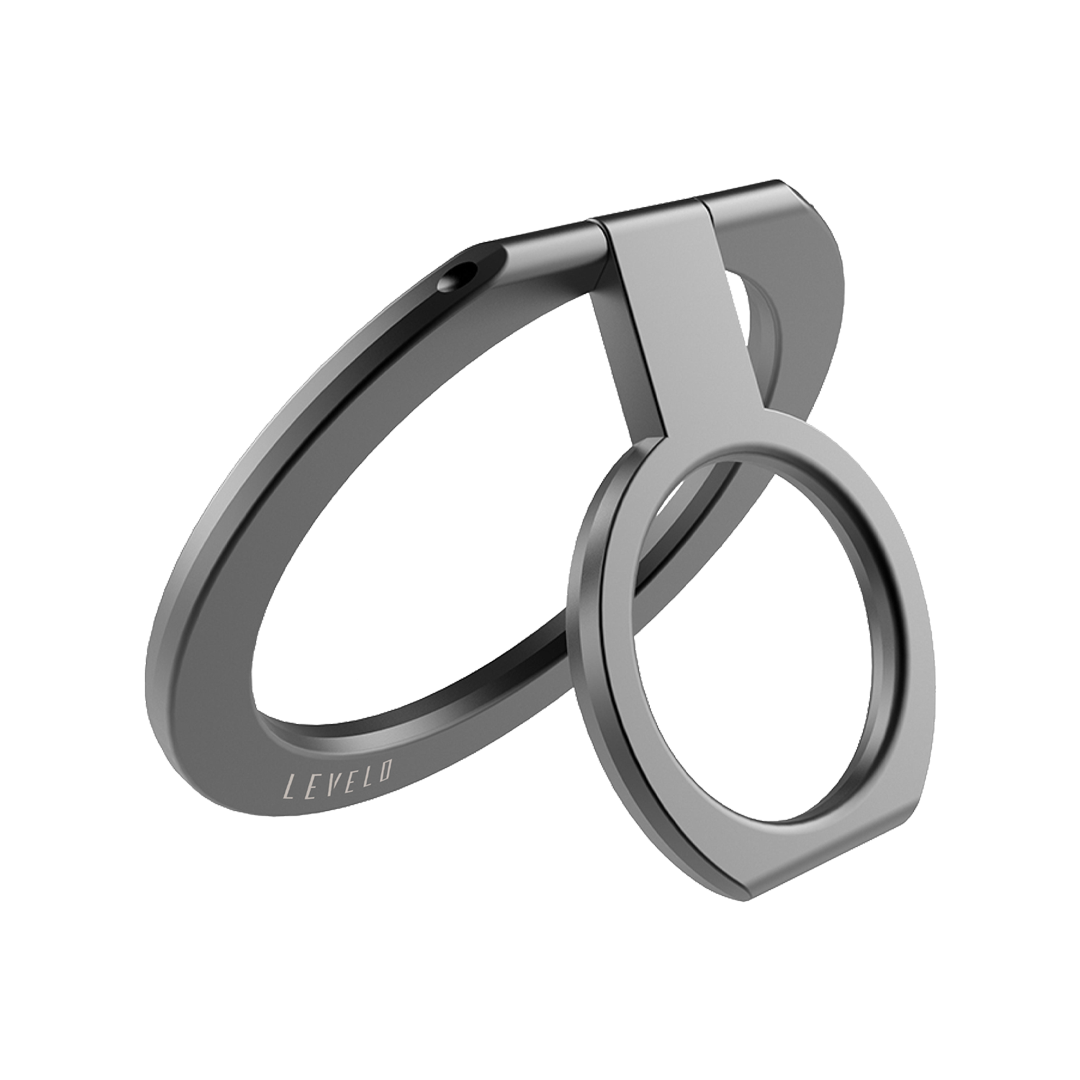 Levelo Lucca Magsafe Phone Ring Holder - Desert Titanium (Matte Black)
