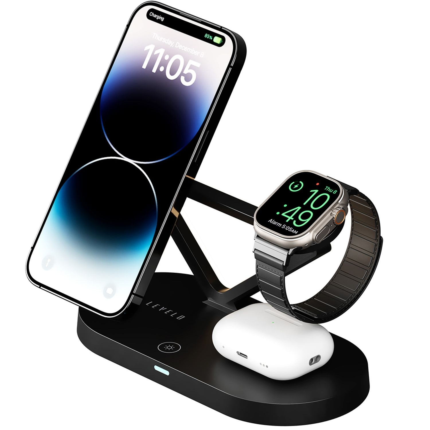 Levelo Premio 5 in 1 Magsafe Wireless Charging Station 15W - Black