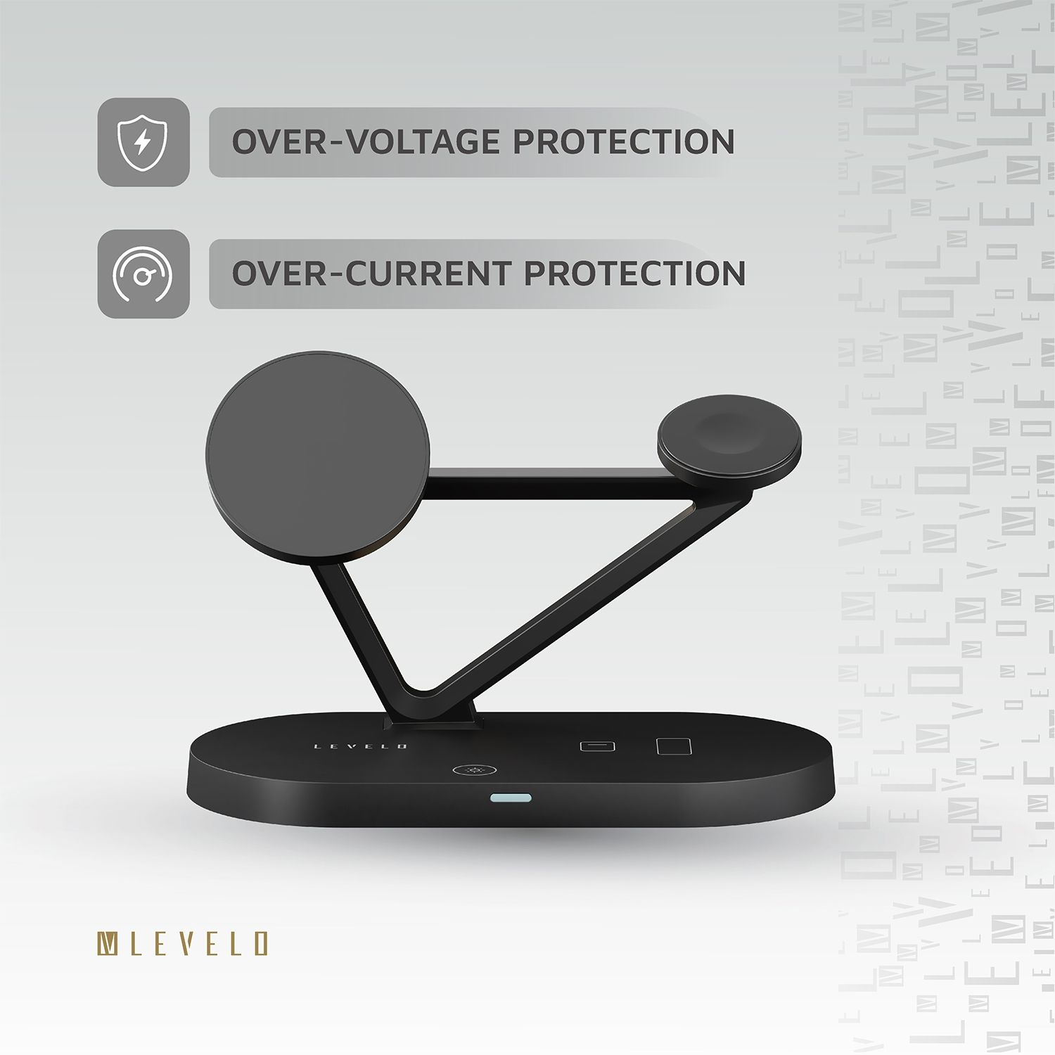 Levelo Premio 5 in 1 Magsafe Wireless Charging Station 15W - Black