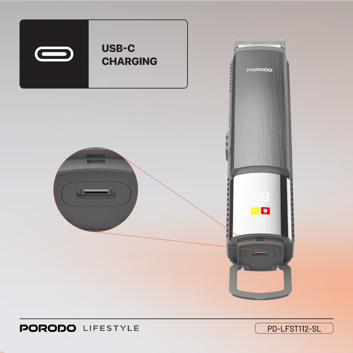 Porodo Lifestyle 4- in-1 Rechargeable Grooming Kit - Silver
