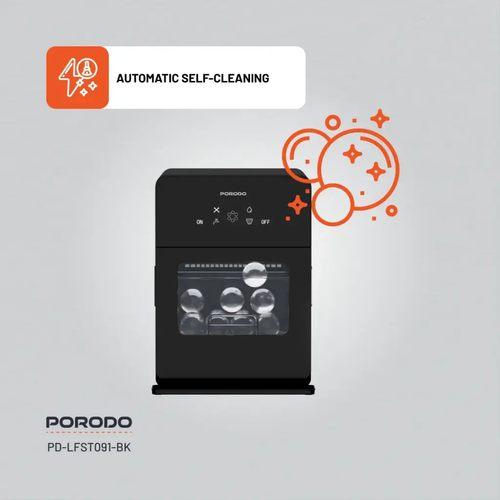 Porodo Lifestyle SPHERE-SHAPED 260W Dual Sphere Ice Maker 1.6L with LCD Touch Display - Black