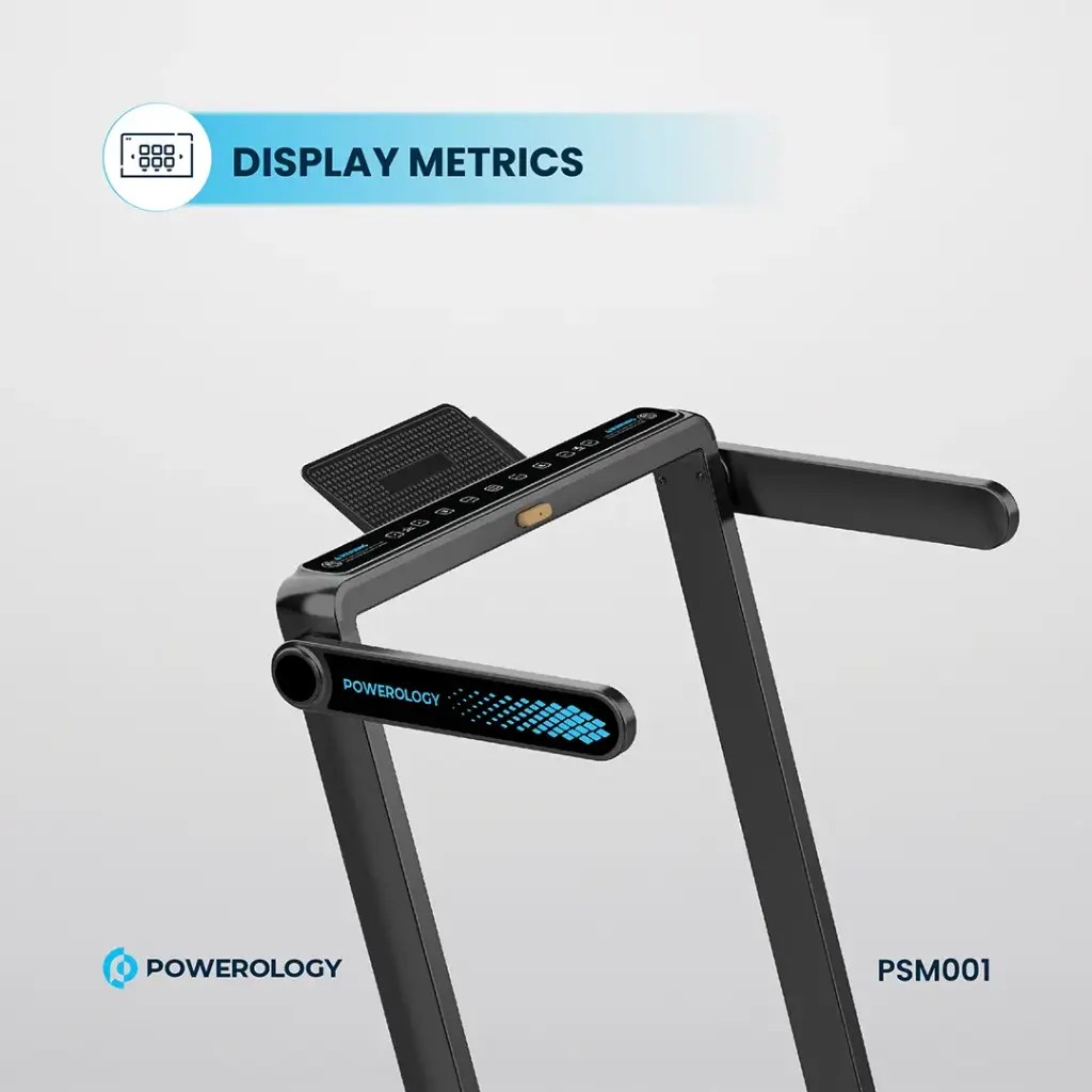 Powerology Incline Treadmill with 5-Level Electric Incline and Handrail