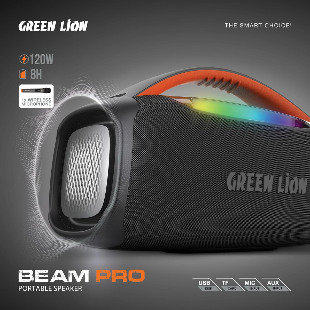 Green Lion beam Pro Speaker with Microphone 120W
