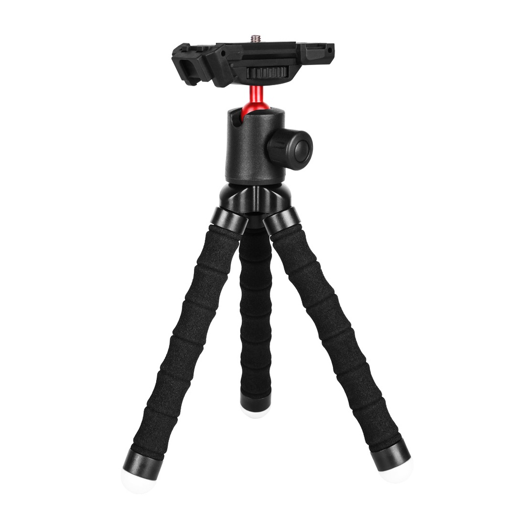 Porodo Flexible Foldable and Extendable Tripod with Phone Holder - Black