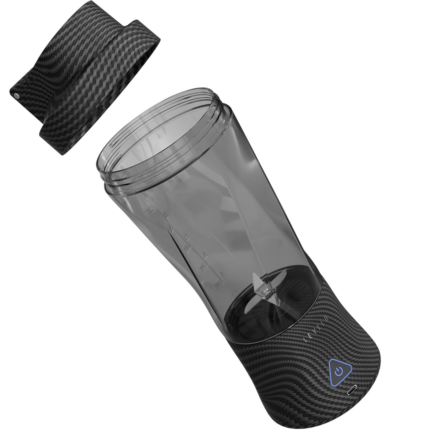 Levelo AeroFlex 6 Blades Portable 6000mAh Carbon Fiber Blender - Smoky Transp arent