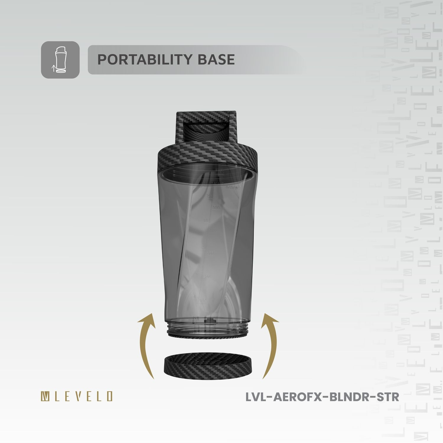 Levelo AeroFlex 6 Blades Portable 6000mAh Carbon Fiber Blender - Smoky Transp arent