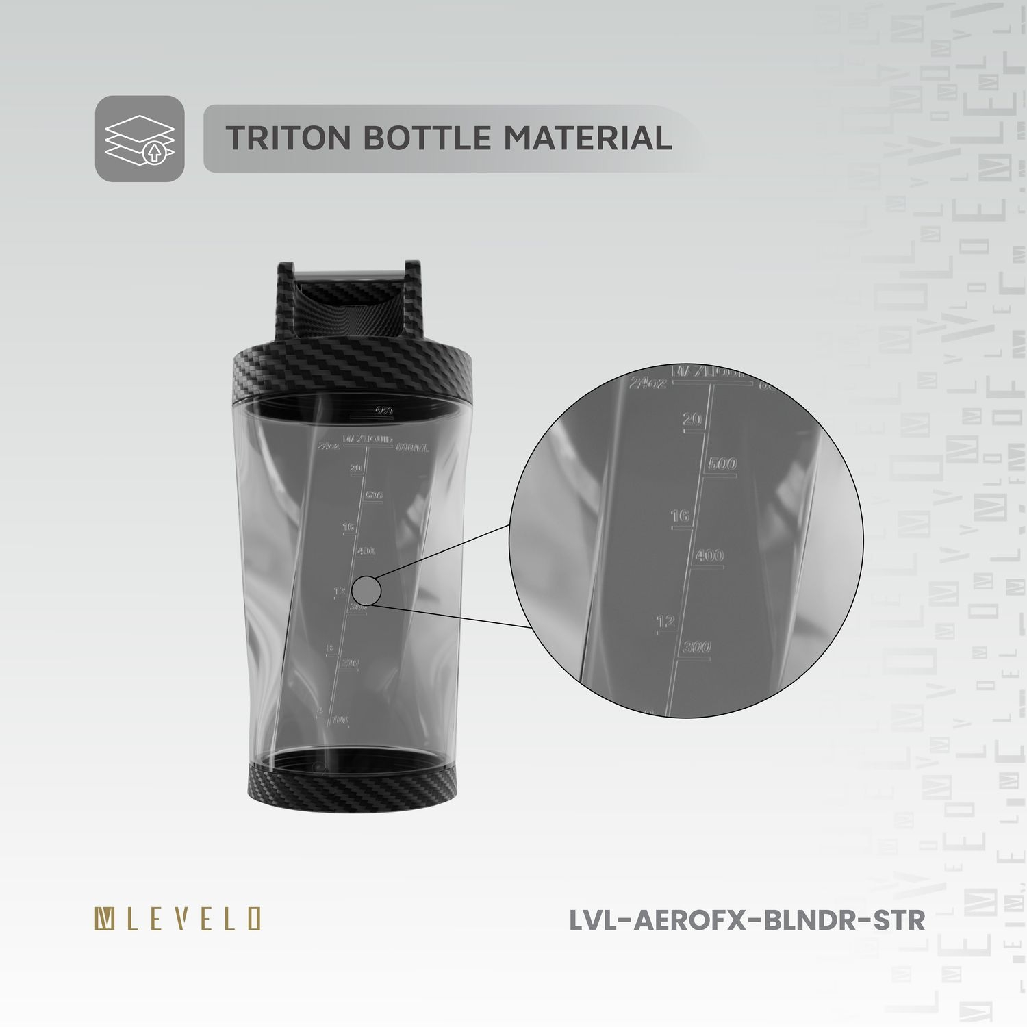 Levelo AeroFlex 6 Blades Portable 6000mAh Carbon Fiber Blender - Smoky Transp arent