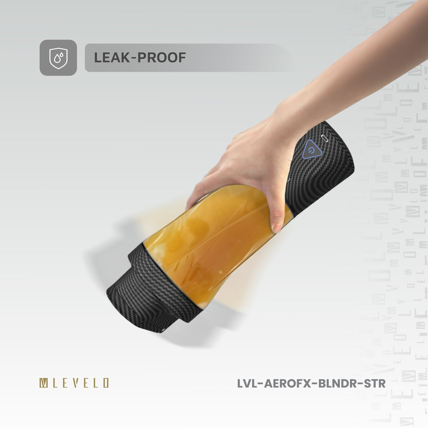 Levelo AeroFlex 6 Blades Portable 6000mAh Carbon Fiber Blender - Smoky Transp arent